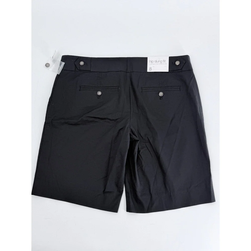 NWT Gap Womens Black Stretch Bermuda Shorts Sz 8 preppy minimalist modest basic